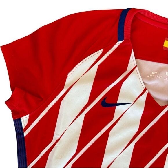 Vintage 2017-2018 Atletico Madrid Home Player Issue SS Nike Ladies Shirt Med NWT - Picture 5 of 11